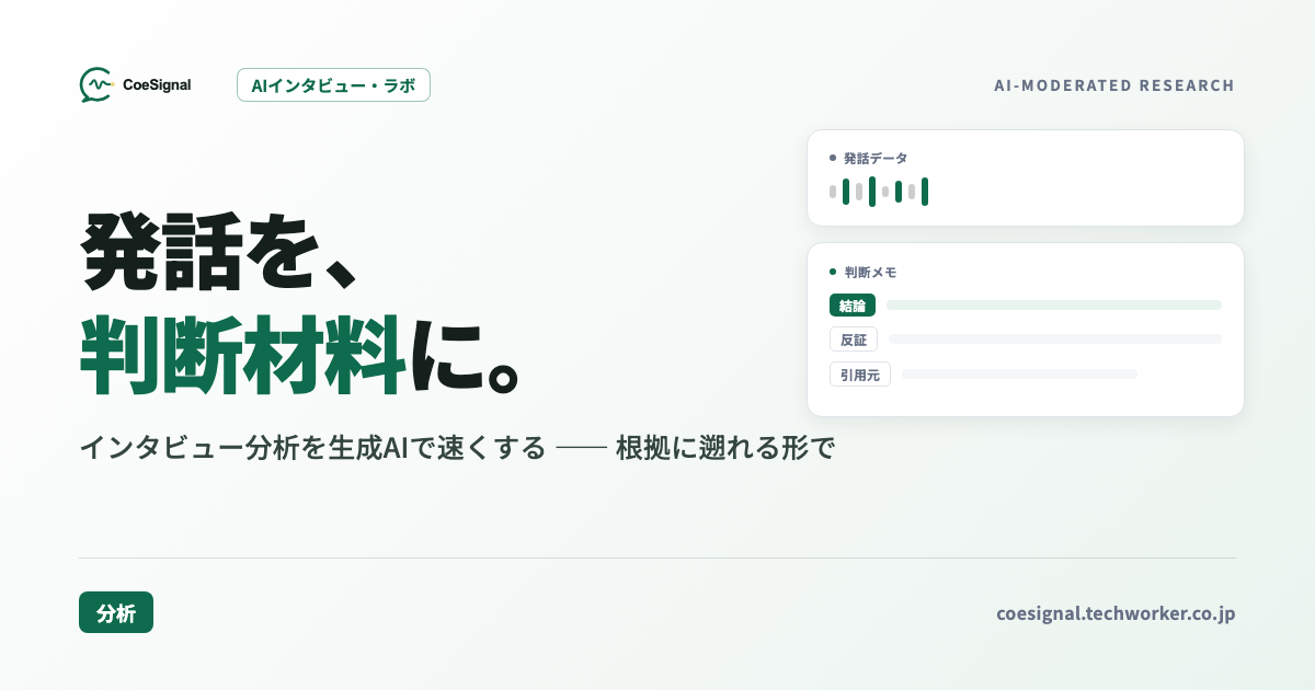 インタビュー分析をAIで行う|語りを示唆に変える実務