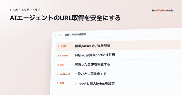 AIエージェントのURL取得を安全にする。取得ツール側で強制し、プロンプトの注意書きに頼らない