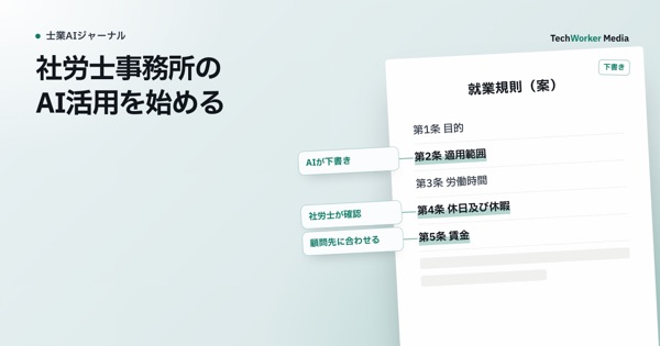 社労士事務所のAI活用を始める。就業規則・手続き書類・労務相談の準備に